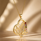 Collier Maman cœur doré acier inoxydable – Bijou personnalisé élégant avec cristaux