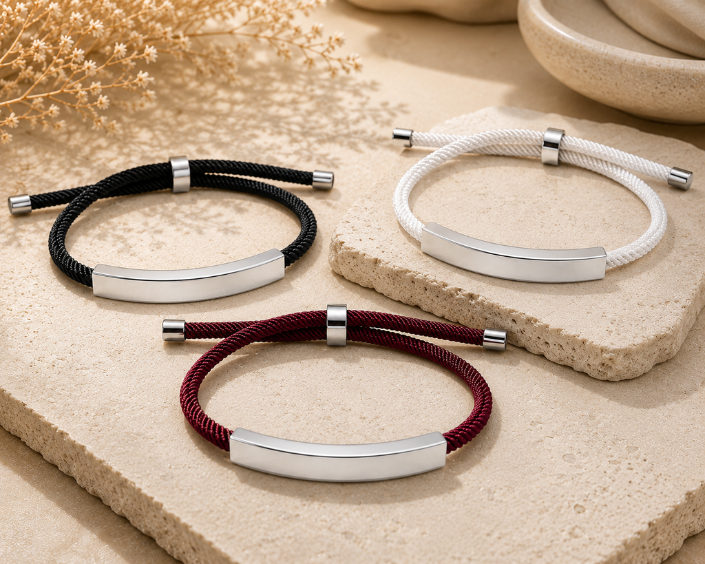 Bracelet tressé ajustable en acier inoxydable – Bracelet bohème homme & femme style minimaliste