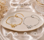 Bracelet nœud femme acier inoxydable doré & argenté – Bijou fin élégant et intemporel