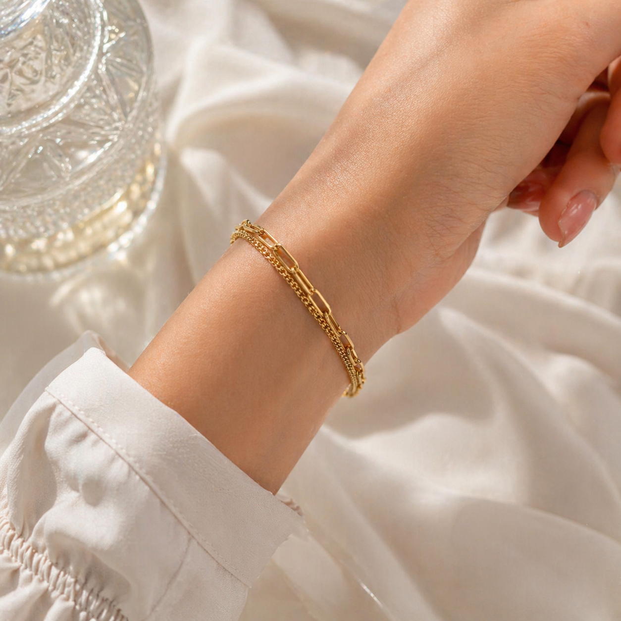 Bracelet femme acier inoxydable doré – Bijou élégant étanche et inaltérable