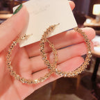 Boucles d’Oreilles Créoles Vintage à Picots – Grandes Créoles Exagérées Tendance Femme