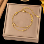 Bracelet de cheville femme en acier inoxydable plaqué or – Bijou fin hypoallergénique tendance