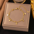 Bracelet de cheville femme en acier inoxydable plaqué or – Bijou fin hypoallergénique tendance