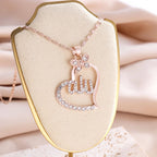 Collier pendentif Allah en acier couleur or pour femme – Bijou musulman islamique élégant avec strass