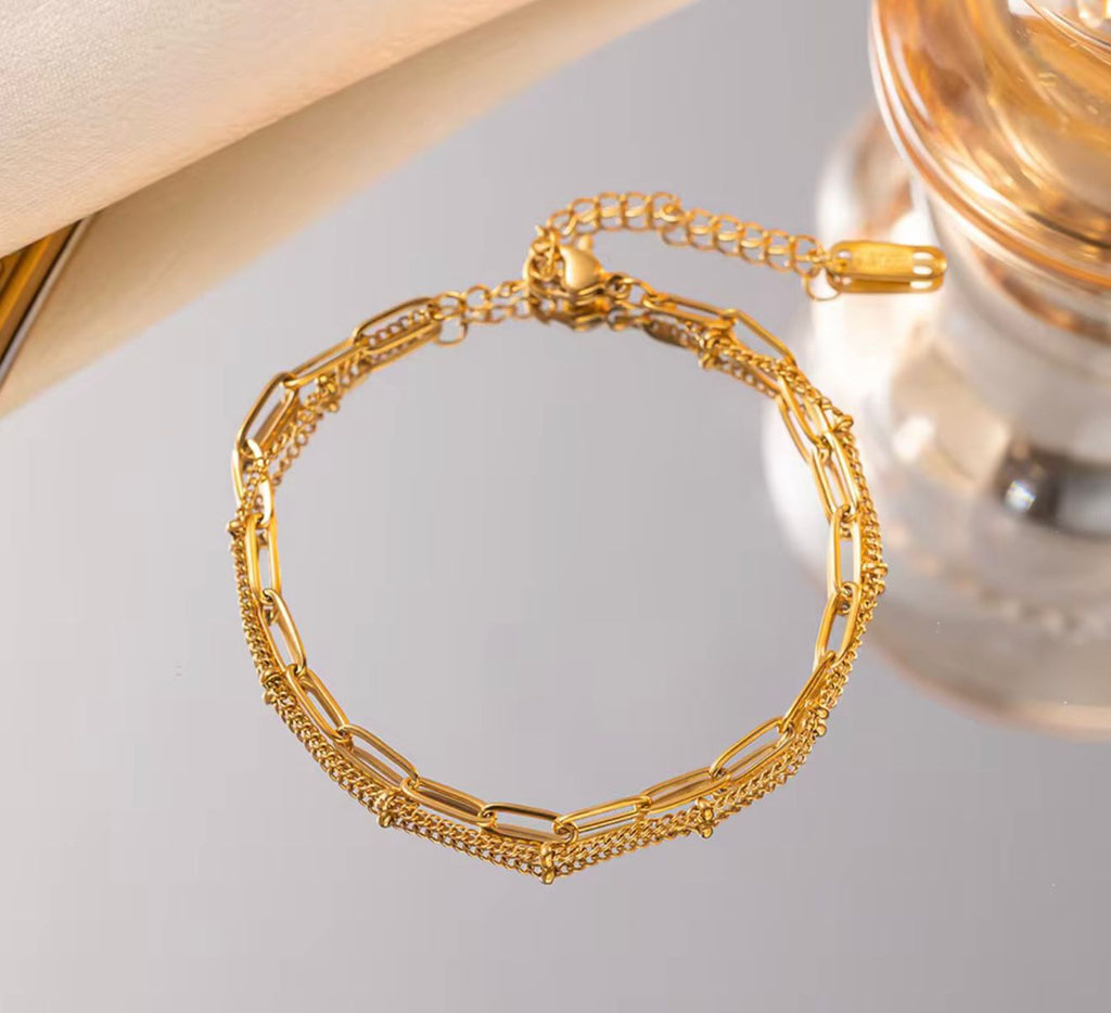 Bracelet femme acier inoxydable doré – Bijou élégant étanche et inaltérable