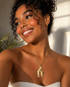 Collier Pendentif Maman en Acier Inoxydable Plaqué Or avec Chaîne à Maillons