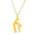 Collier Pendentif Maman en Acier Inoxydable Plaqué Or avec Chaîne à Maillons